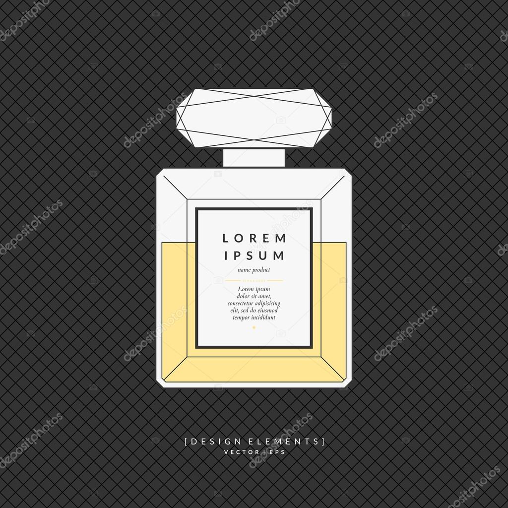 Perfume bottle. Element for design. Vector Illustration