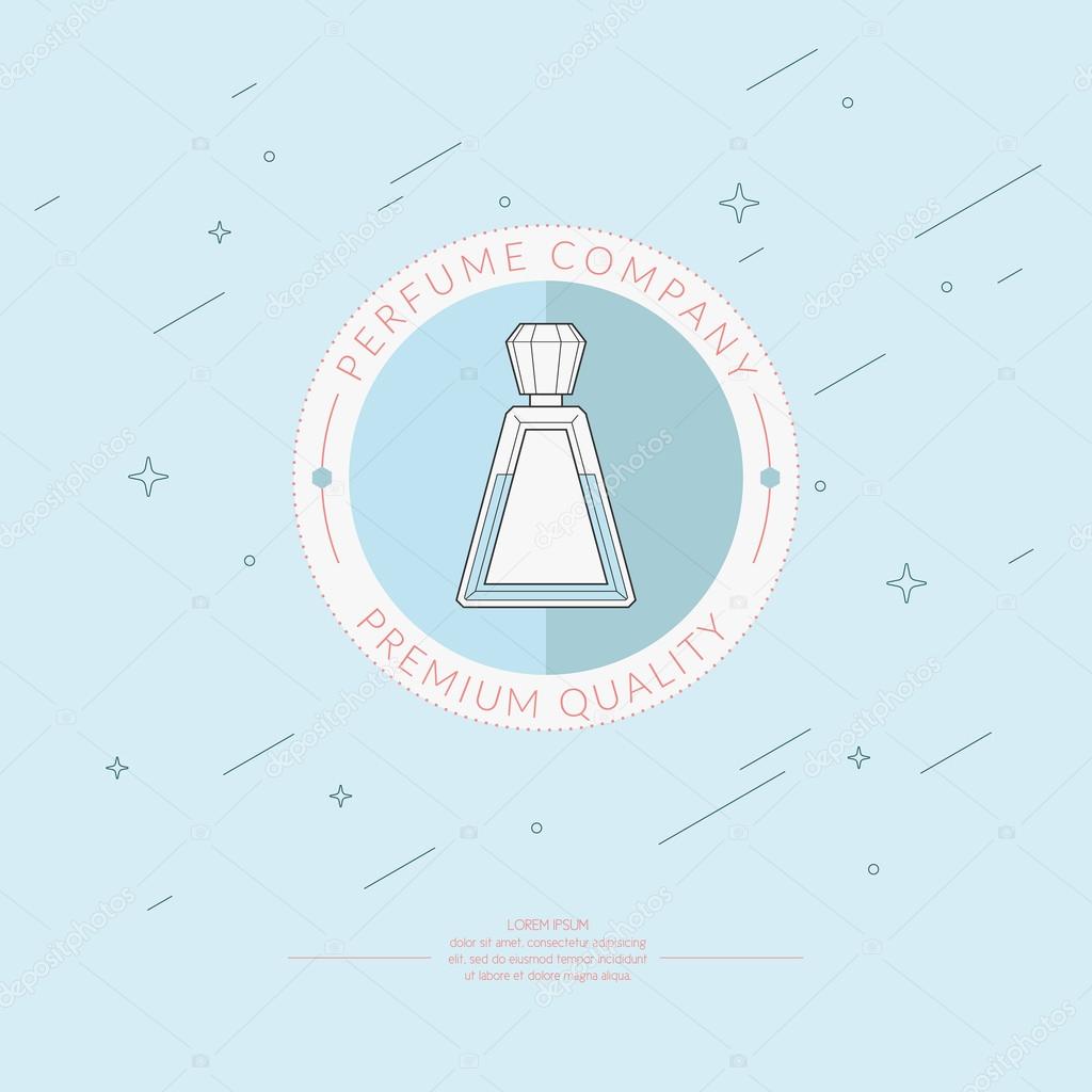 Perfume logo. Element and icon for card, illustration, poster and web design.