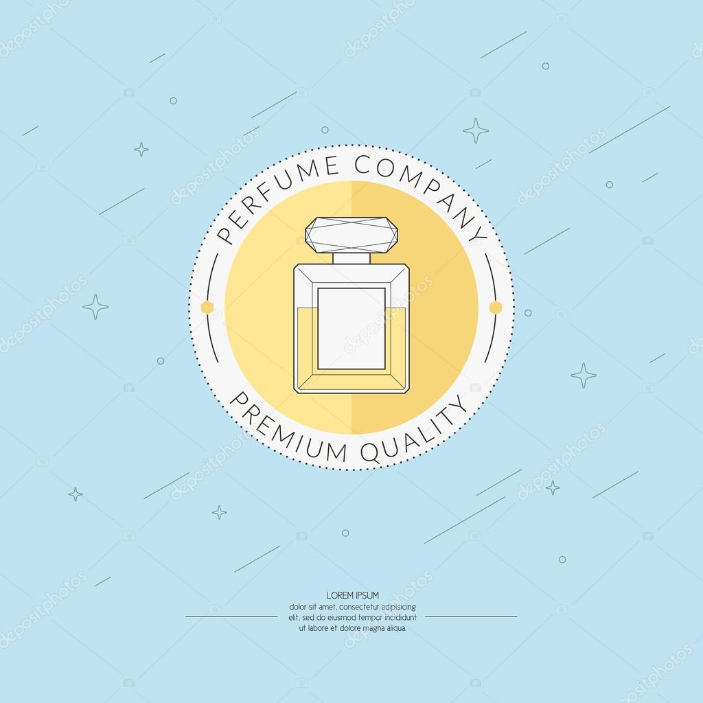 Perfume logo. Element and icon for card, illustration, poster and web design.