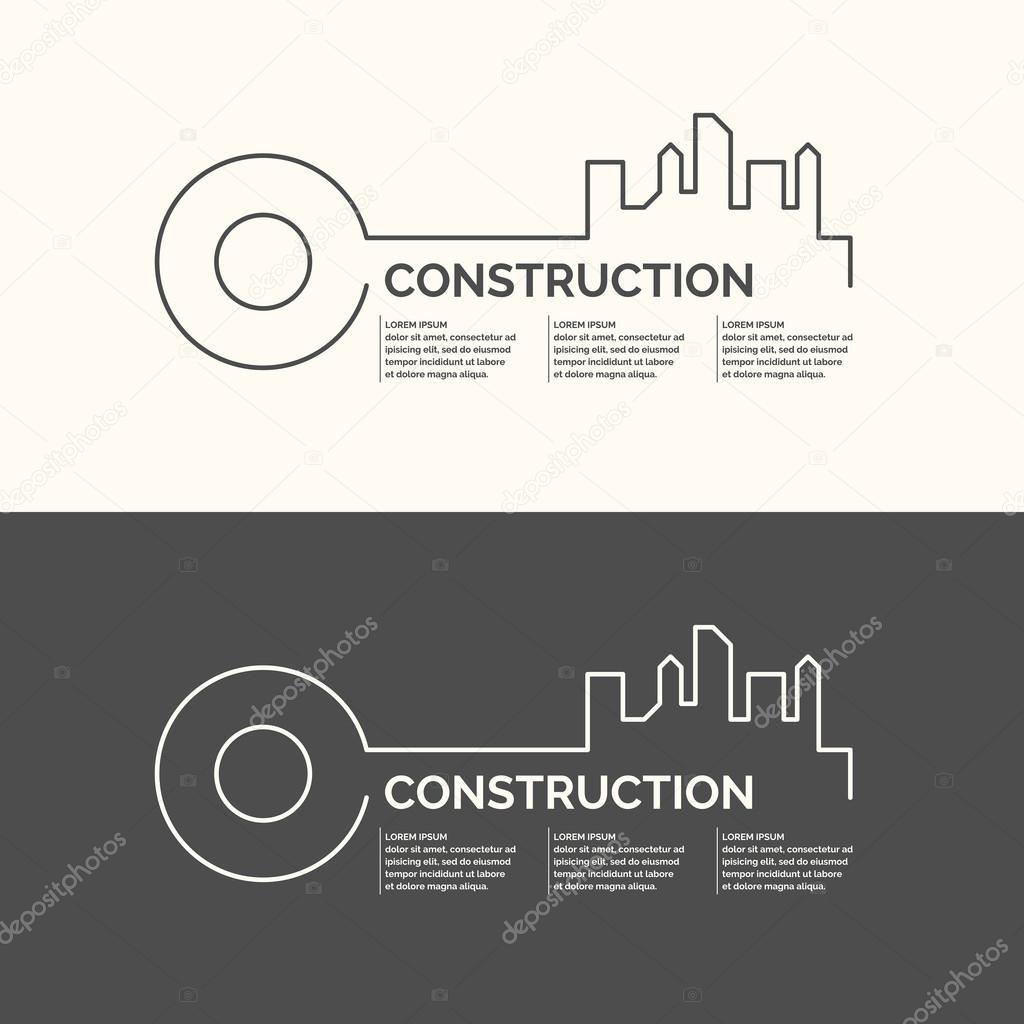 Construction houses. Elements for card