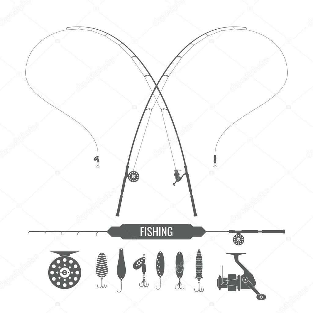 Set. Fishing tackle. Stock Vector by ©alekseyderin.gmail.com 98634492