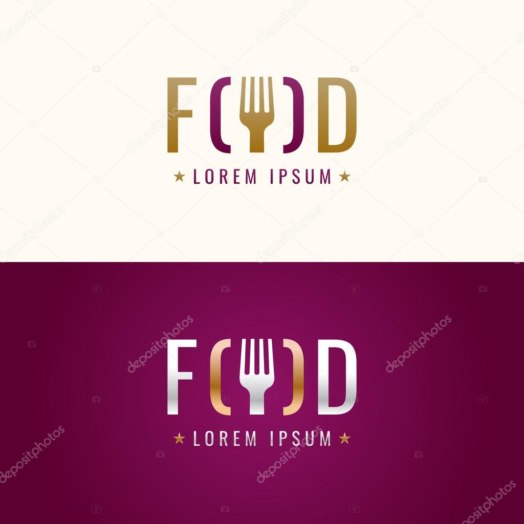 Food logos. Graphic signs for restaurant or cafe.