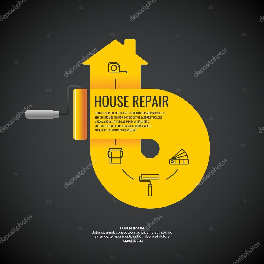 House repair. A colorful poster , vector illustration.