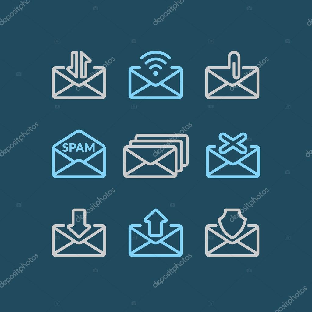 Set. E-mail icons. Vector illustration