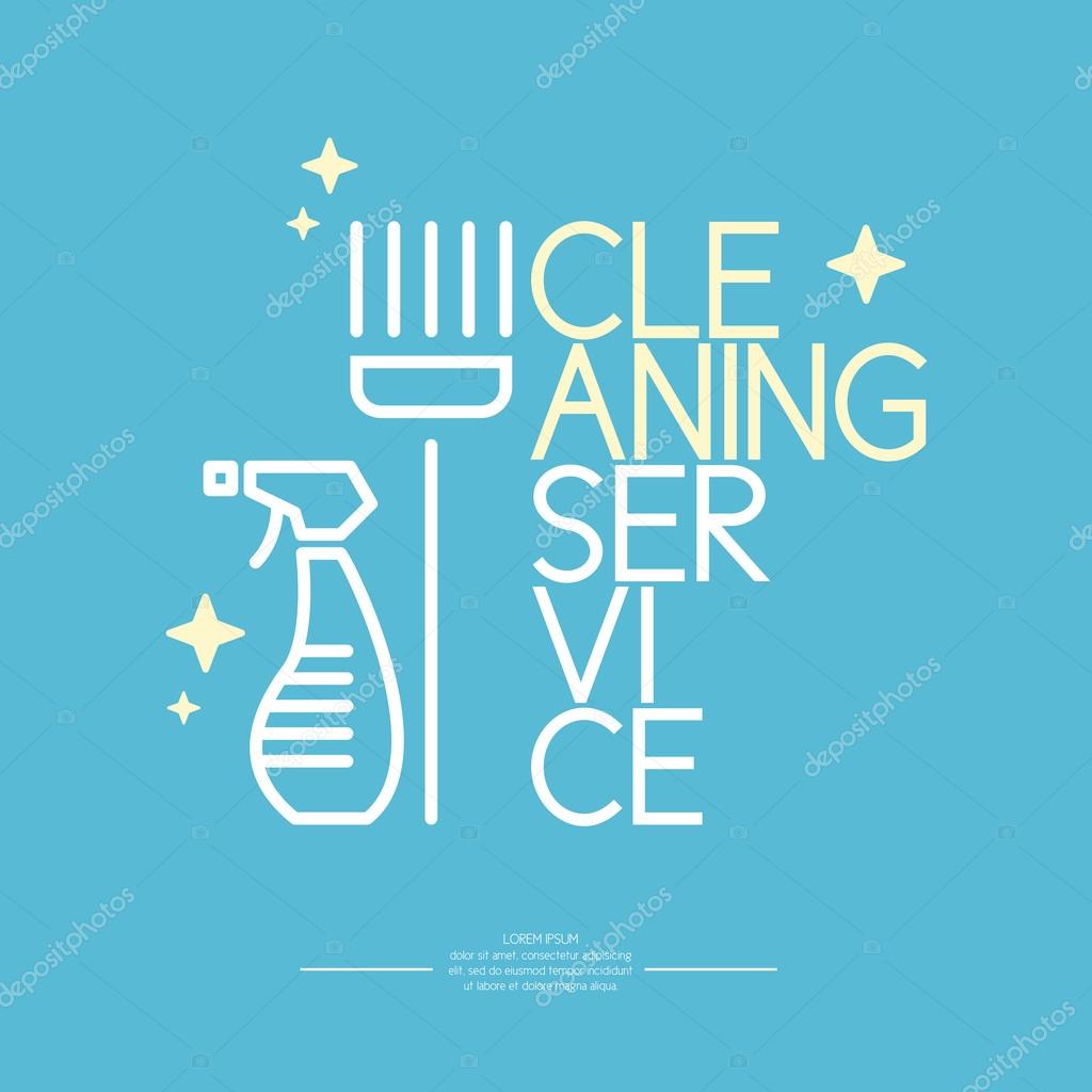 Cleaning service. Logo and design elements