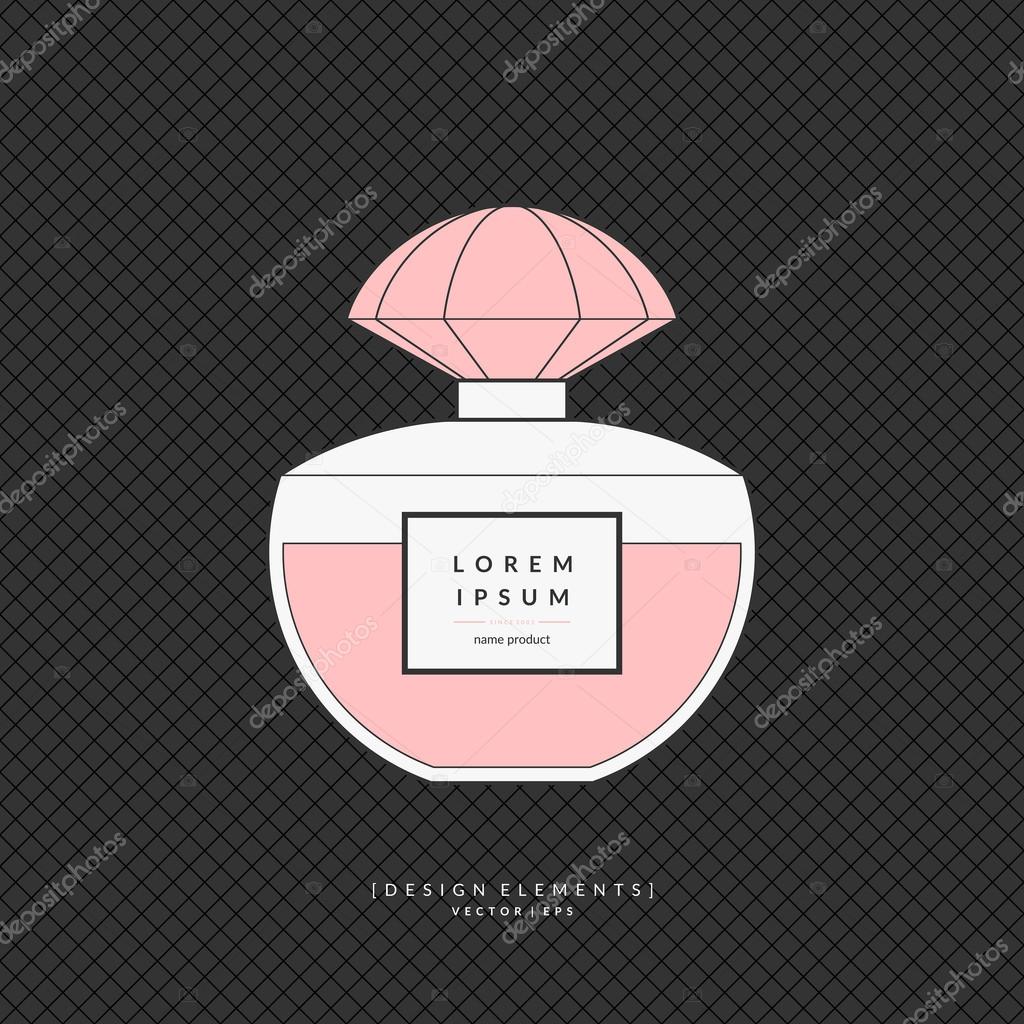 Perfume bottle. Elements for design, card poster. vector