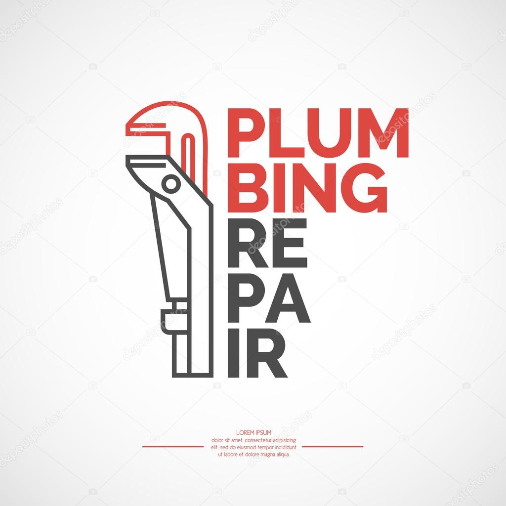 Plumbing repair banner. Vector stylish poster and illustration.