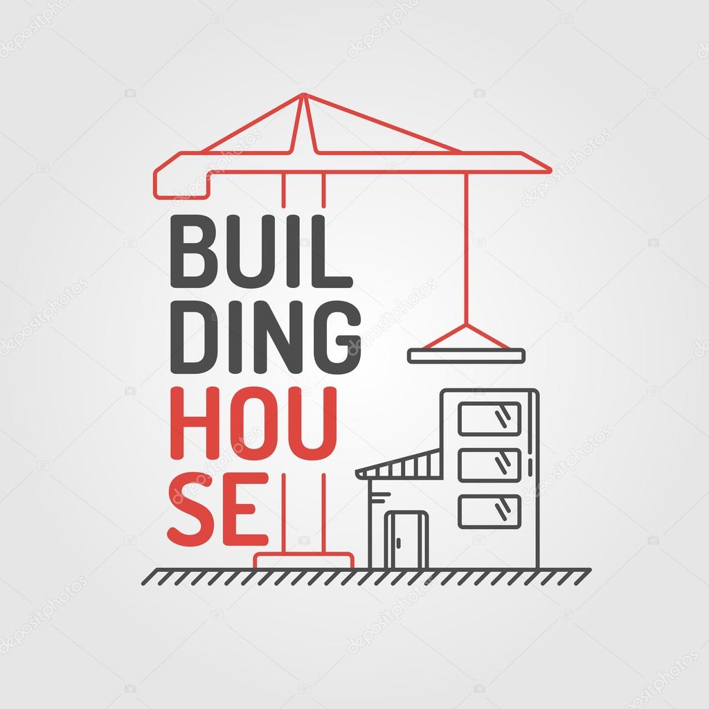 Building houses. Elements for card, illustration, poster and web design.