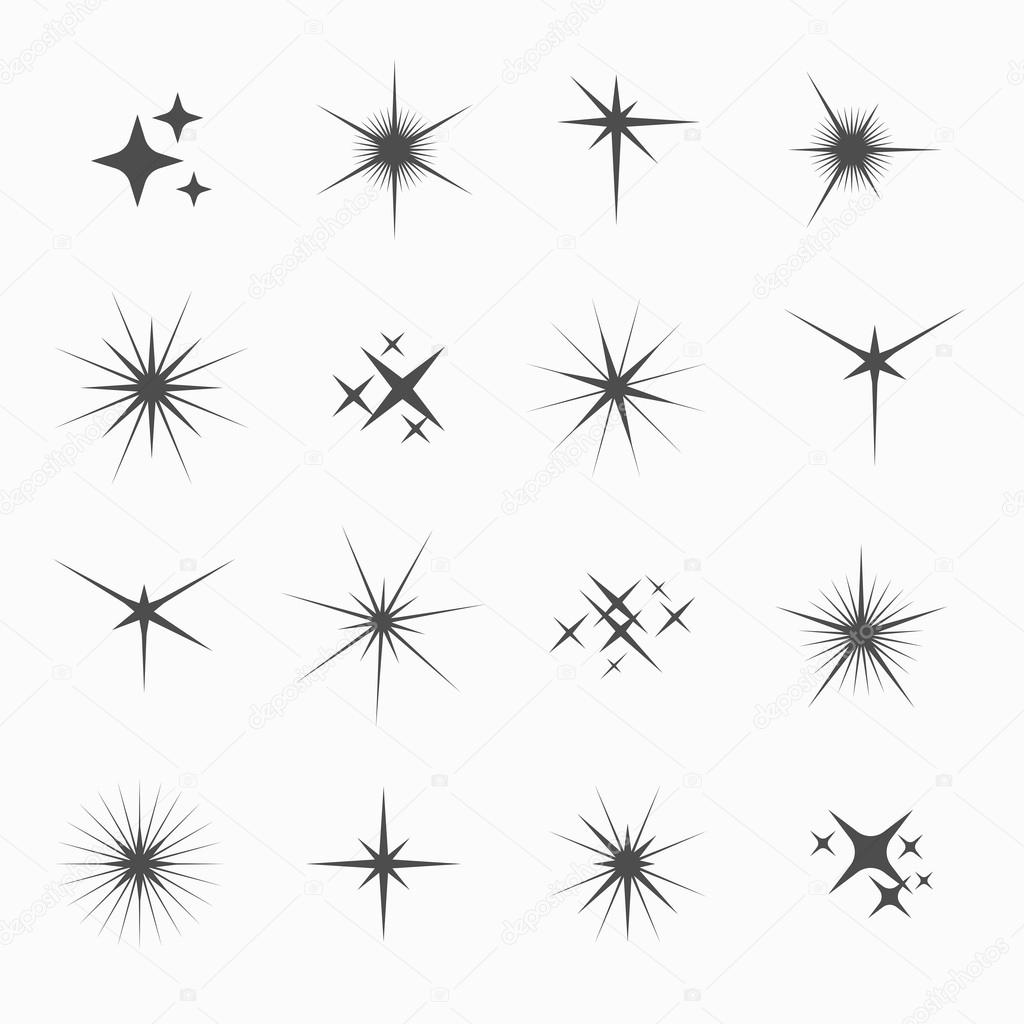 Set. Sparkles Stars. Design elements Stock Vector by ©alekseyderin