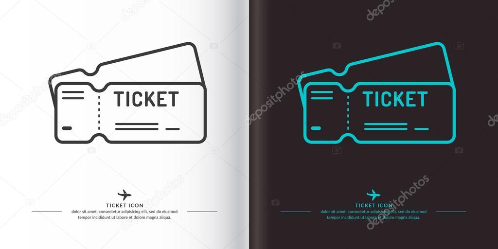 Ticket icons on background.