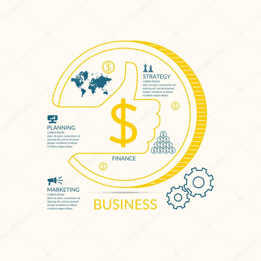 Business infographics. Icons and illustrations for design, website, infographic, poster, advertising.