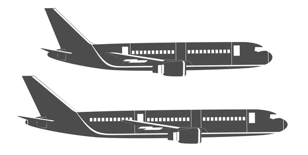 Avión de pasajeros plano — Vector de stock