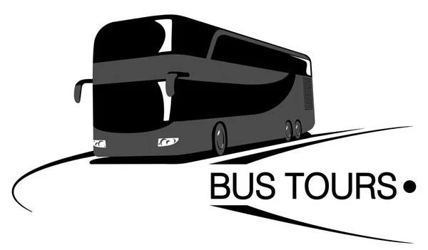 도 큰 투어 버스입니다. 버스 투어입니다. 플랫 관광 버스 벡터 일러스트 레이 션 — 스톡 벡터