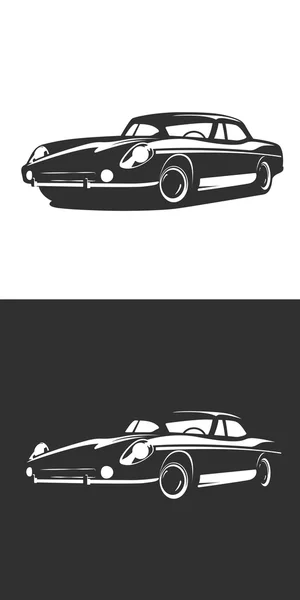 Oldtimer silhouet geïsoleerd, Vintage Retro auto vector. Klassieke sportwagen. — Stockvector