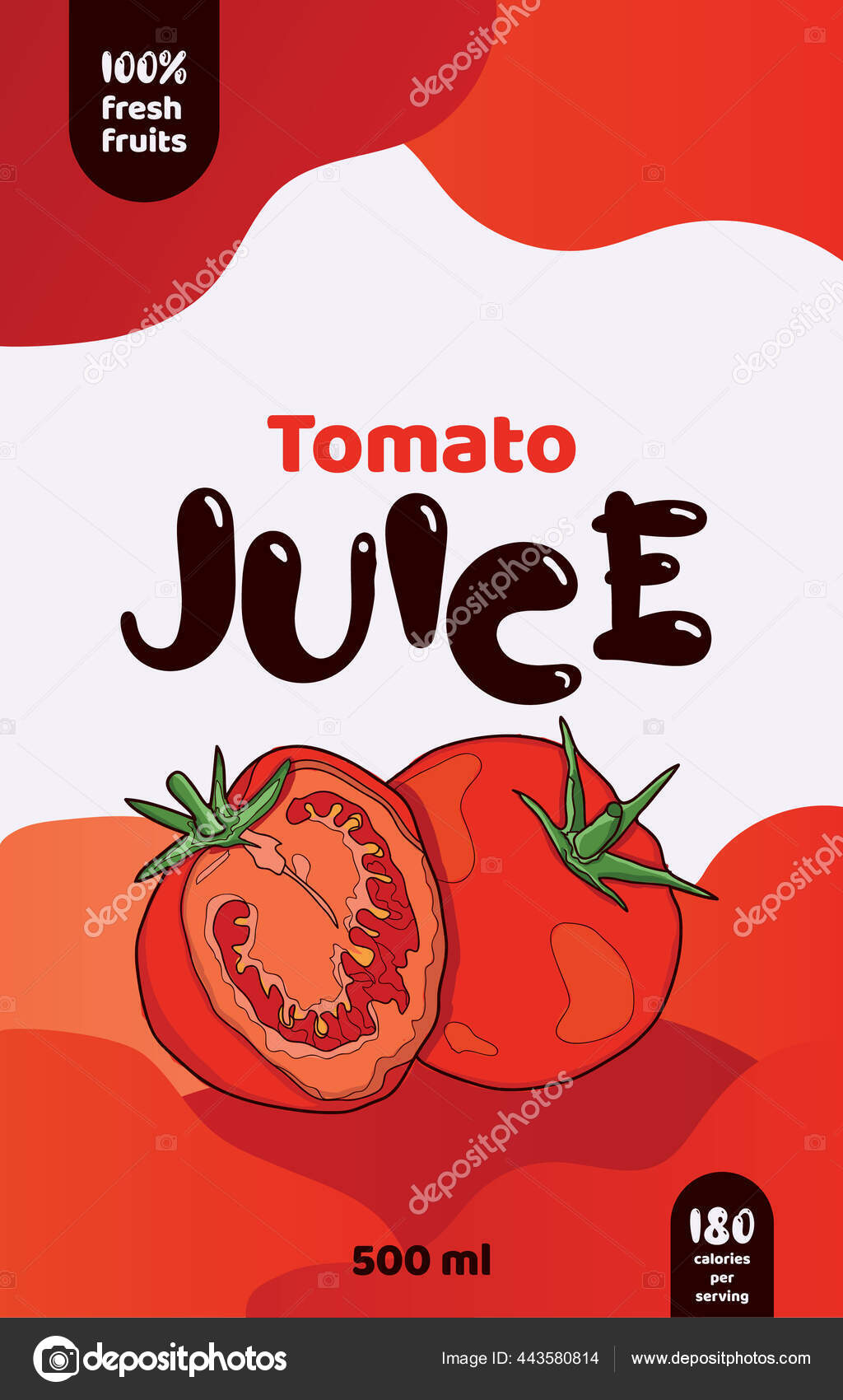 Family Recipe Tomato Juice Label Template Abstract Modern Vector