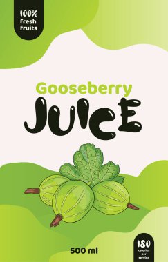 Aile tarifi bektaşi üzümü suyu etiketi şablonu. Soyut modern vektör paketleme düzeni. Typography ve elle çizilmiş meyveli renk gradyan afişi. İzole edilmiş.