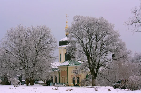Kościół w ogrodzie zimowym — Zdjęcie stockowe