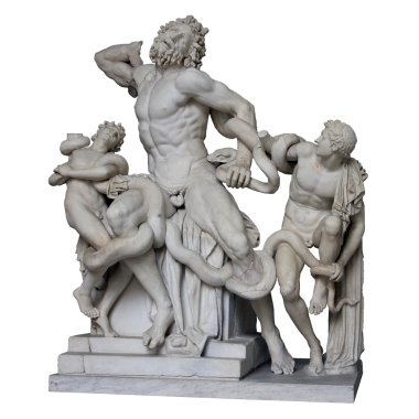 Laocoon ve O'nun oğlu izole WHI Antik Roma mermer heykeli