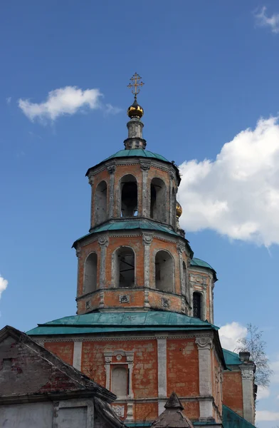 Old abandoned bellfry of russian orthodox church in the classica — Stock Photo, Image