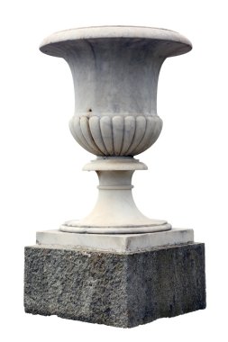 büyük güzel beyaz mermer vazo küçük mimarlık şekiller zekâ olarak