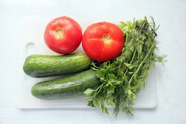 ingridients yaz sezon taze sebze salatası, doz için tom