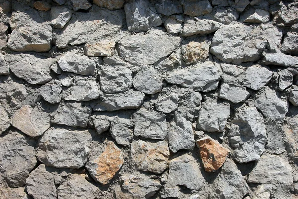 Texture of old dilapidated shabby rubble masonry of  wall foregr — Stock Photo, Image