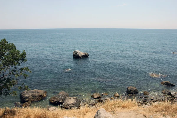 Hermoso pintoresco salvaje costa del mar Negro con rocas y roc — Foto de Stock