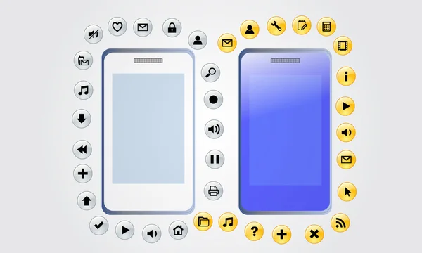 Smartphone afbeelding ontwerp. Cellulaire pictogram. Realistische vector — Stockvector