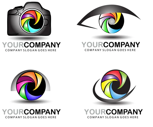Logo de l'appareil photo set.Photography logo design — Image vectorielle