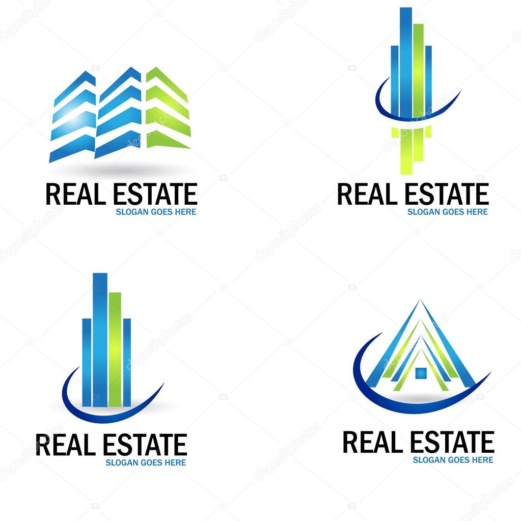 Real Estate logo set isolated on white background.