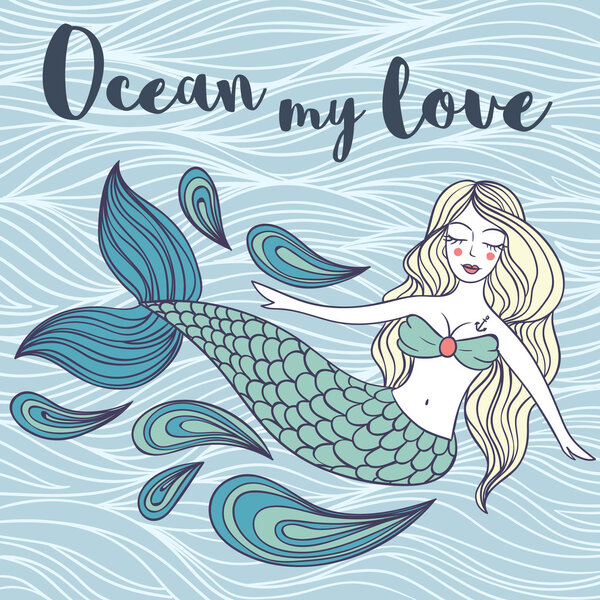 Mermaid in ocean