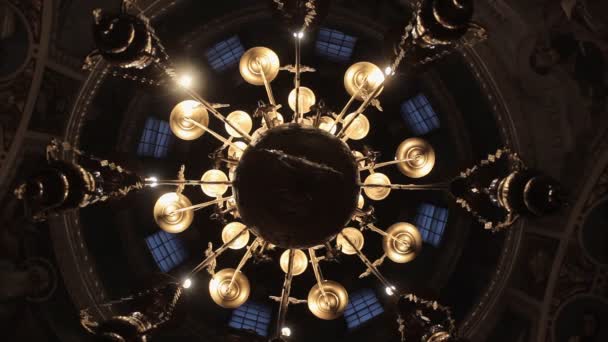 Chandelier in the Church — Stock Video