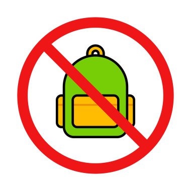 Beyaz Arkaplanda Sırt Çantası İşareti Yok