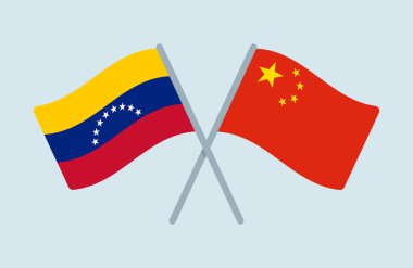 Vector Venezuela ve China Flags Illustration
