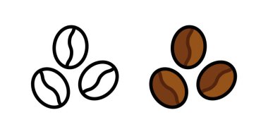Ana hatlı vektör kahve çekirdekleri düz çizim