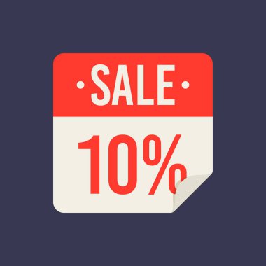 Vektör% 10 İndirimli Etiket