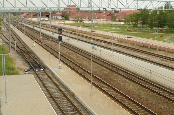 Het spoorlijnen voor treinen. — Stockfoto