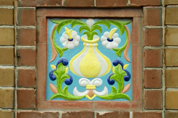 Ceramic on the wall of the Church. — Stock Photo, Image