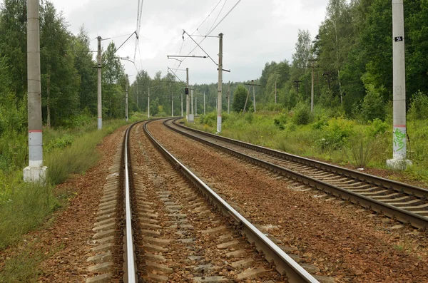 Järnvägsspår för tåg. — Stockfoto