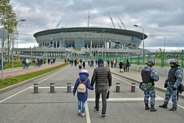 Saint Pétersbourg Russie 2020 Les Fans Zenit Rendent Match Football — Photo