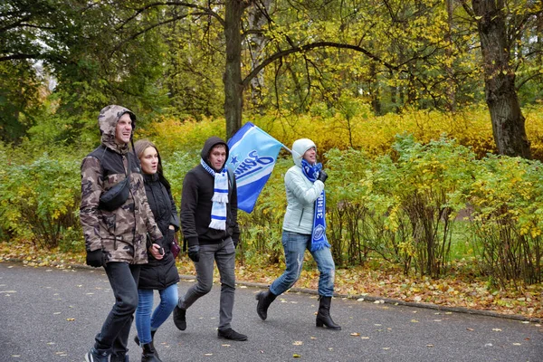 San Petersburgo Rusia Octubre 2020 Los Aficionados Zenit Van Partido — Foto de Stock