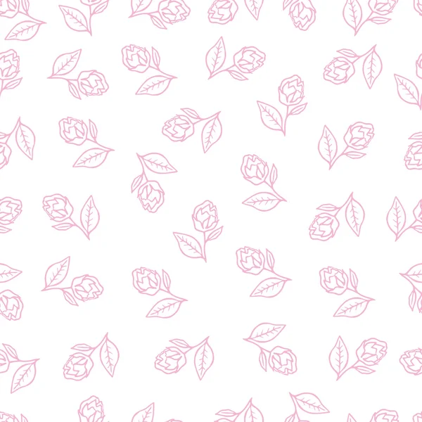 Vektor Hand gezeichnet nahtlose Muster mit Blumen — Stockvektor