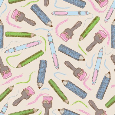 Kalem ve kurşun kalem ile Seamless Modeli