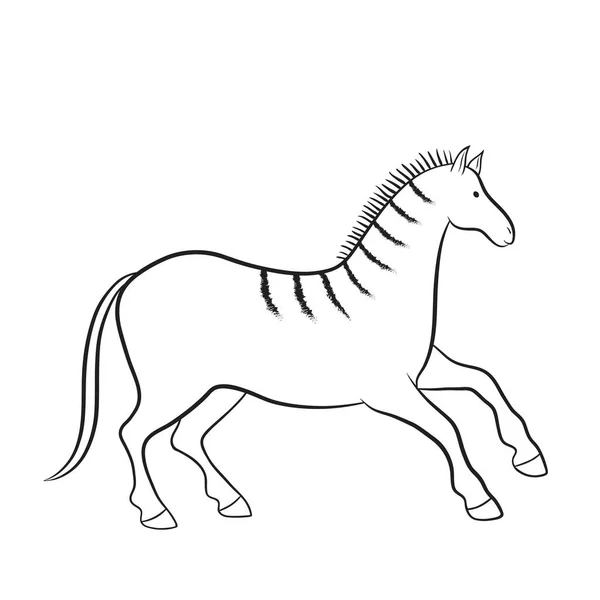 Afrikaanse Grottekening Vector Grafische Afrikaanse Paard Illustratie Een Witte Achtergrond — Stockvector