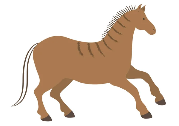 Vector Graphic African Ancient Brown Horse Illustration White Background — Archivo Imágenes Vectoriales