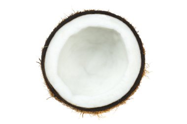 yuvarlak beyaz izole kuru Hindistan cevizi dilim