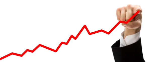 Cotação positiva do estoque do gráfico de negócios isolado no branco — Fotografia de Stock