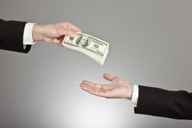 gri izole iş adamı Satım Doları