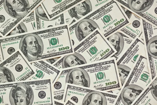Sto Dolar pieniądze banknot tło — Zdjęcie stockowe
