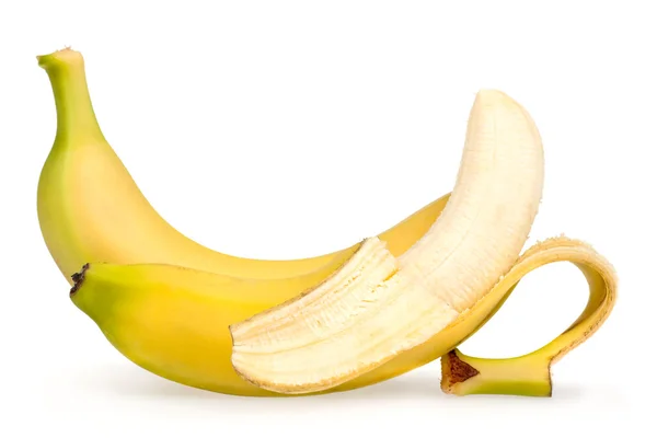 白で隔離熟したおいしいバナナ — ストック写真